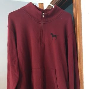 1/4 zip PINK pullover with pocket